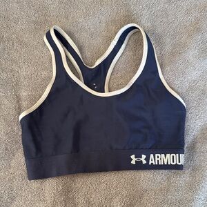 Under Armour Dark Blue Sports Bra with White Trim